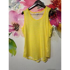 LuLaRoe - Tank Top - Yellow and White Stripes - Size 2XL - Plus Size